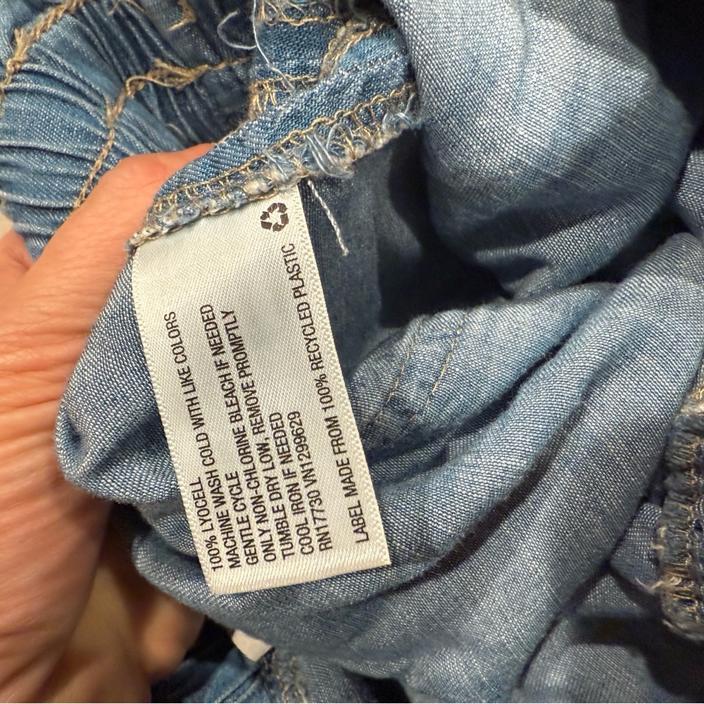 Knox Rose 100% Rayon Chambray Blue Pleated Waist Tie Chino Shorts Women XL - Picture 5 of 10